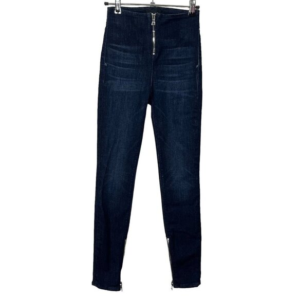 RTA Madison Zip Skinny Jeans Superior Blue Women’s Size 24 High Rise Stretch - Picture 2 of 13